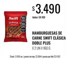 Supermercados Tadicor Swift hamburguesas de carne clásica oferta
