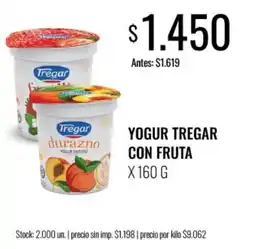Supermercados Tadicor Tregar yogur con fruta oferta