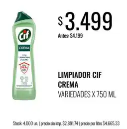 Supermercados Tadicor Cif limpiador crema oferta