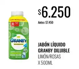 Supermercados Tadicor Granby jabón líquido diluible limón/rosas oferta