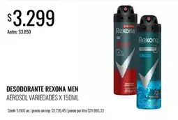 Supermercados Tadicor Rexona desodorante men aerosol variedades oferta