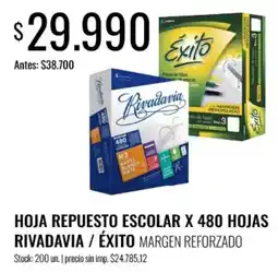 Supermercados Tadicor Rivadavia hoja repuesto escolar éxito margen reforzado oferta
