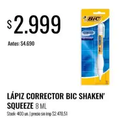 Supermercados Tadicor Bic lapiz corrector shaken squeeze oferta