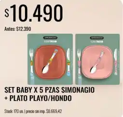 Supermercados Tadicor Simonagio set baby + plato playo/hondo oferta