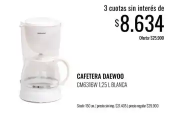 Supermercados Tadicor Daewoo cafetera oferta