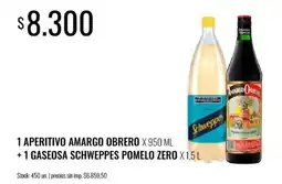 Super MAMI Amargo obrero aperitivo + schweppes gaseosa pomelo zero oferta