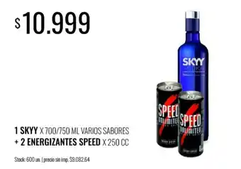 Super MAMI Skyy vodka + 2 energizantes speed oferta