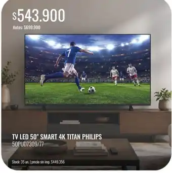 Supermercados Tadicor Philips tv led 50" smart 4k titan oferta