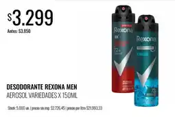 Super MAMI Rexona desodorante rexona men aerosol variedades oferta