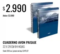 Super MAMI Avon cuaderno paisaje oferta
