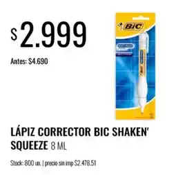 Super MAMI Bic lapiz corrector shaken' squeeze oferta