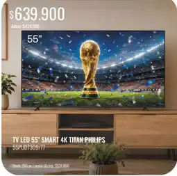 Super MAMI Philips tv led 55" smart 4k titan oferta