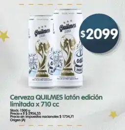 Supermercados Buenos Días Quilmes cerveza latón edición limitada oferta