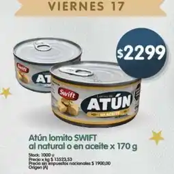 Supermercados Buenos Días Swift atún lomito oferta