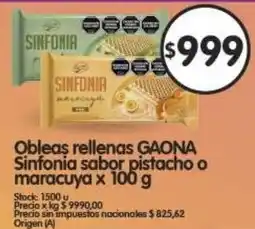 Supermercados Buenos Días Sinfonia obleas rellenas oferta