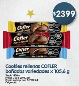 Supermercados Buenos Días Cofler cookies rellenas bañadas variedades oferta