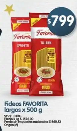 Supermercados Buenos Días Favorita fideos largos oferta