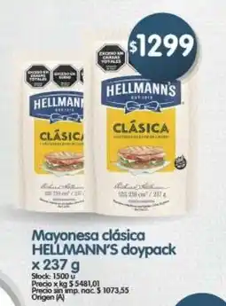 Supermercados Buenos Días Hellmann's mayonesa clásica oferta