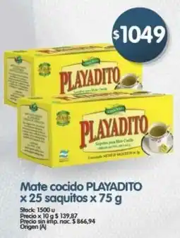 Supermercados Buenos Días Playadito mate cocido oferta