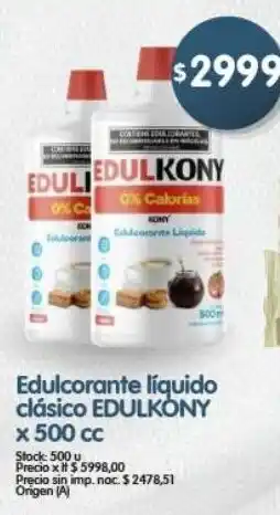 Supermercados Buenos Días Edulcorante liquido clasico EDULKONY oferta