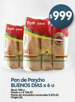 Supermercados Buenos Días Pan de Pancho buenos días oferta