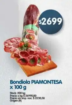Supermercados Buenos Días Bondiola piamontesa oferta