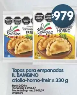 Supermercados Buenos Días Il bambino tapas para empanadas criolla-horno-freir oferta