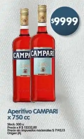 Supermercados Buenos Días Campari aperitivo oferta
