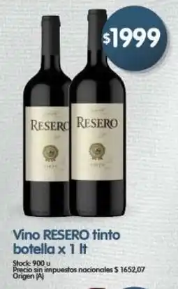 Supermercados Buenos Días Resero vino tinto oferta