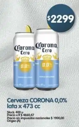 Supermercados Buenos Días Corona cero cerveza 0,0% oferta
