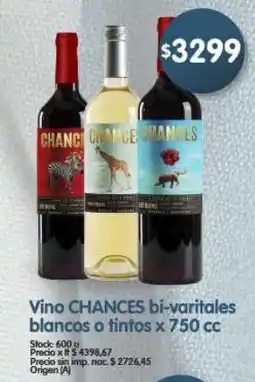 Supermercados Buenos Días Chance vino bi-varitales blancos o tintos oferta