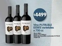 Supermercados Buenos Días Putruele vino estate varietales oferta
