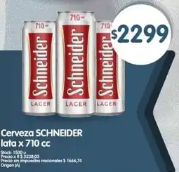Supermercados Buenos Días Schneider cerveza lata oferta