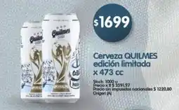 Supermercados Buenos Días Quilmes cerveza edición limitada oferta