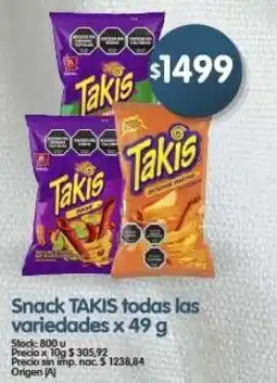 Supermercados Buenos Días Takis snack todas las variedades oferta