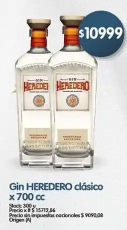 Supermercados Buenos Días Heredero gin clásico oferta