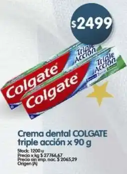 Supermercados Buenos Días Colgate crema dental triple accion oferta