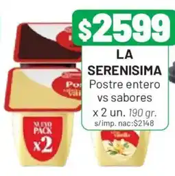 Almacor La serenisima postre entero vs sabores oferta