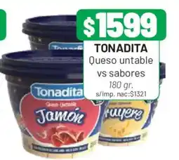 Almacor Tonadita queso untable vs sabores oferta
