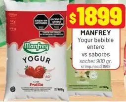Almacor Manfrey yogur bebible entero vs sabores oferta