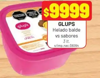 Almacor Glups helado balde vs sabores oferta