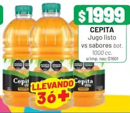 Almacor Cepita jugo listo vs sabores bot. oferta