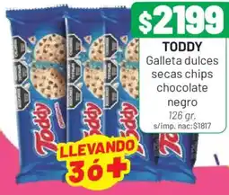 Almacor Toddy galleta dulces secas chips chocolate negro oferta