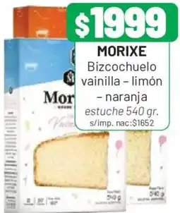 Almacor Morixe bizcochuelo vainilla - limón - naranja oferta
