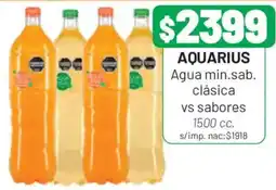 Almacor Aquarius agua min.sab. clásica vs sabores oferta