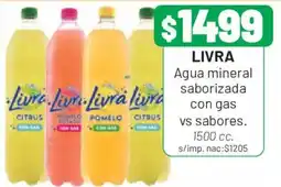 Almacor Livra agua mineral saborizada con gas vs sabores oferta