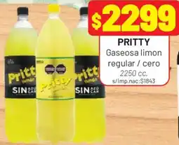 Almacor Pritty gaseosa limon regular / cero oferta