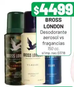 Almacor Bross london desodorante aerosol vs fragancias oferta