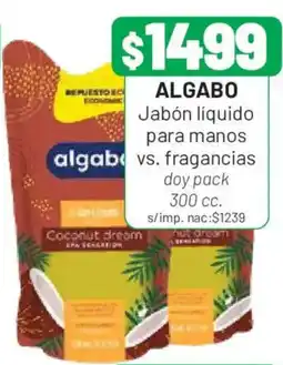 Almacor Algabo jabón líquido para manos vs. fragancias oferta
