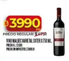 Supermercados DIA Suter vino malbec varietal oferta
